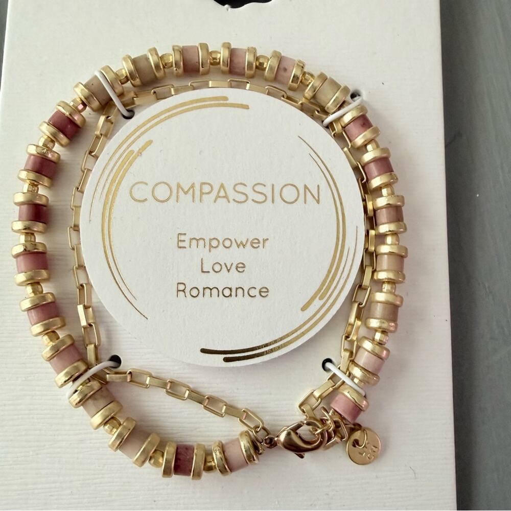 Unwritten Compassion Empower Love Romance Gold Beaded Bracelet NEW